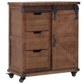 Storage Cabinet Solid Fir Wood 25.2"x13.2"x29.5" Brown