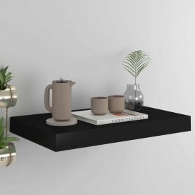 Floating Wall Shelf Black 15.7"x9.1"x1.5" MDF