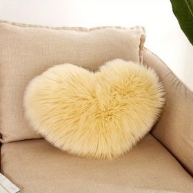 1pc Love Heart Plush Pillow - Soft and Cozy Indoor Sofa Chair Bed Cushion for Home Decoration - Removable and Machine Washable (Color: Light Yellow, size: 40*50Cm/15.7*19.7")