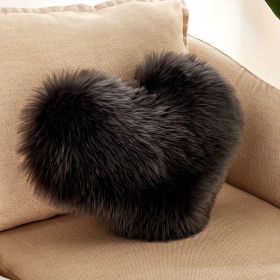 1pc Love Heart Plush Pillow - Soft and Cozy Indoor Sofa Chair Bed Cushion for Home Decoration - Removable and Machine Washable (Color: Dark Gray, size: 40*50Cm/15.7*19.7")