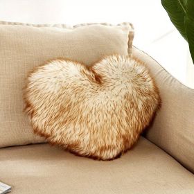 1pc Love Heart Plush Pillow - Soft and Cozy Indoor Sofa Chair Bed Cushion for Home Decoration - Removable and Machine Washable (Color: White Yellow Tip, size: 40*50Cm/15.7*19.7")