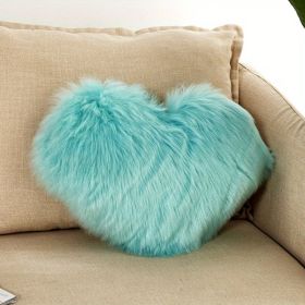 1pc Love Heart Plush Pillow - Soft and Cozy Indoor Sofa Chair Bed Cushion for Home Decoration - Removable and Machine Washable (Color: Light Blue, size: 40*50Cm/15.7*19.7")
